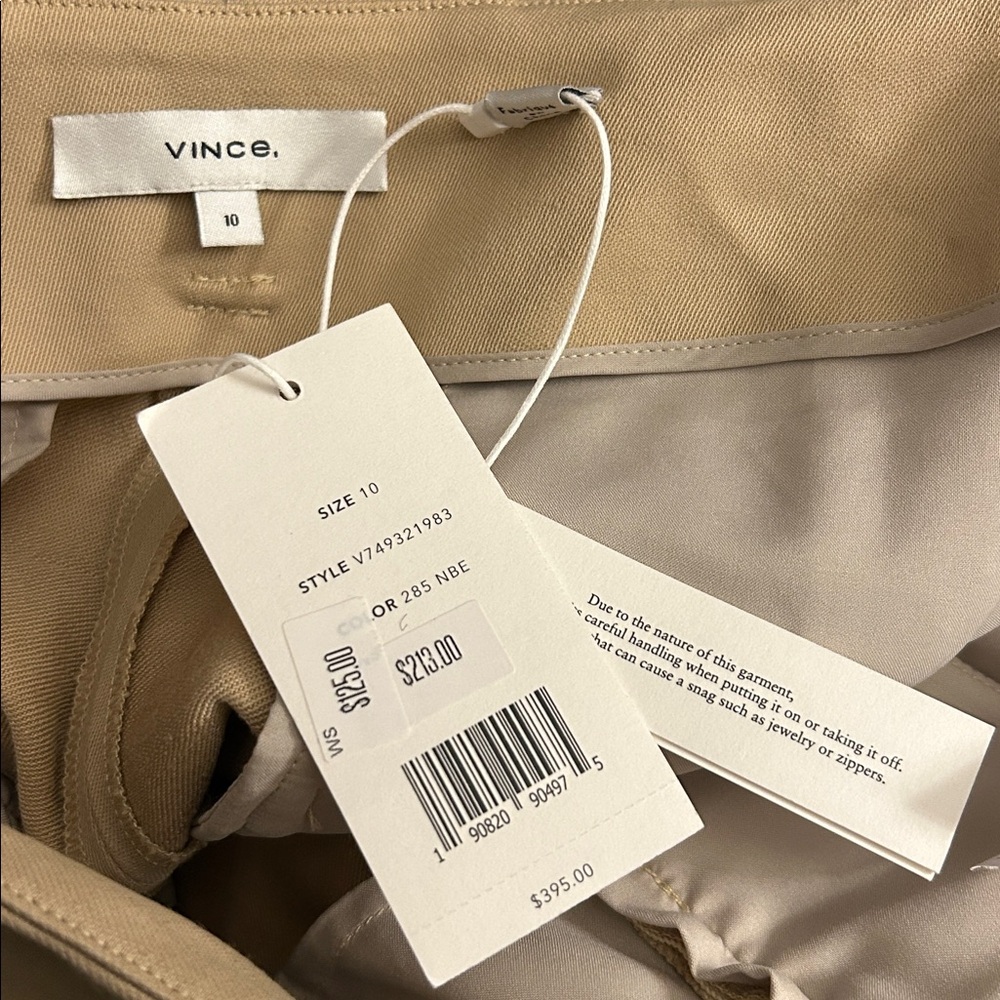 NWT Vince Women's Tan Wide-Leg Pants - Picture 3 of 4